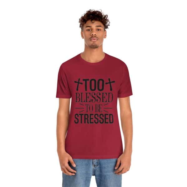 Too Blessed To Be Stressed Printed T-Shirt