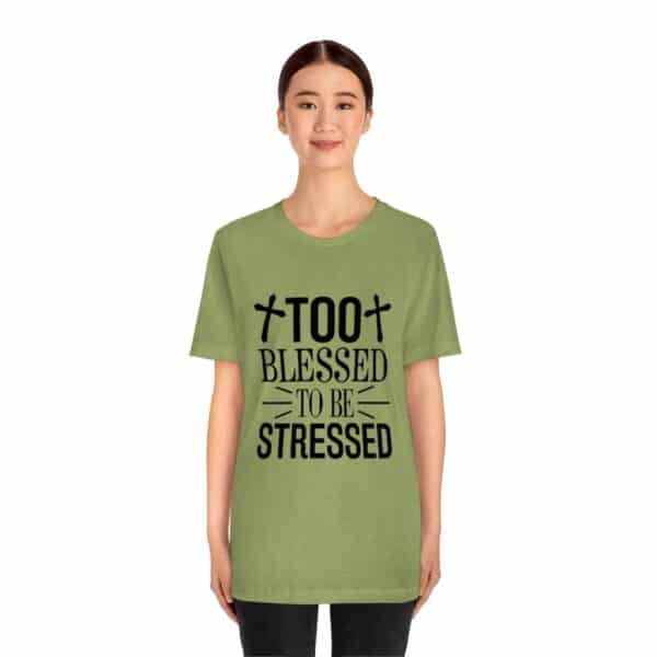 Too Blessed To Be Stressed Printed T-Shirt