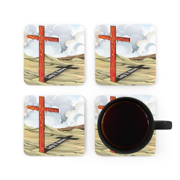Jesus Gear - ‘Lay it Down’ Cross – Corkwood Coaster Set